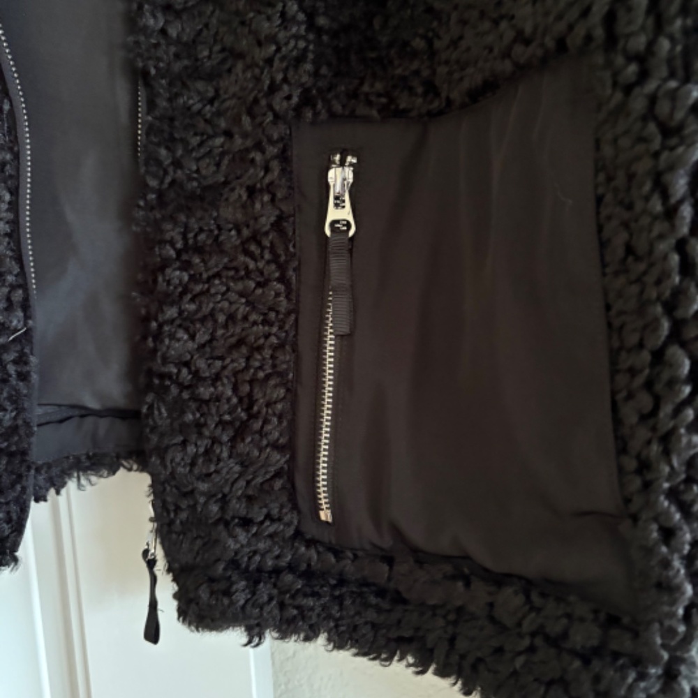 NEW "SOMETHING NAVY🔥" Color Black Teddy Patch Pocket Warm Winter Jacket Large L - Picture 9 of 12